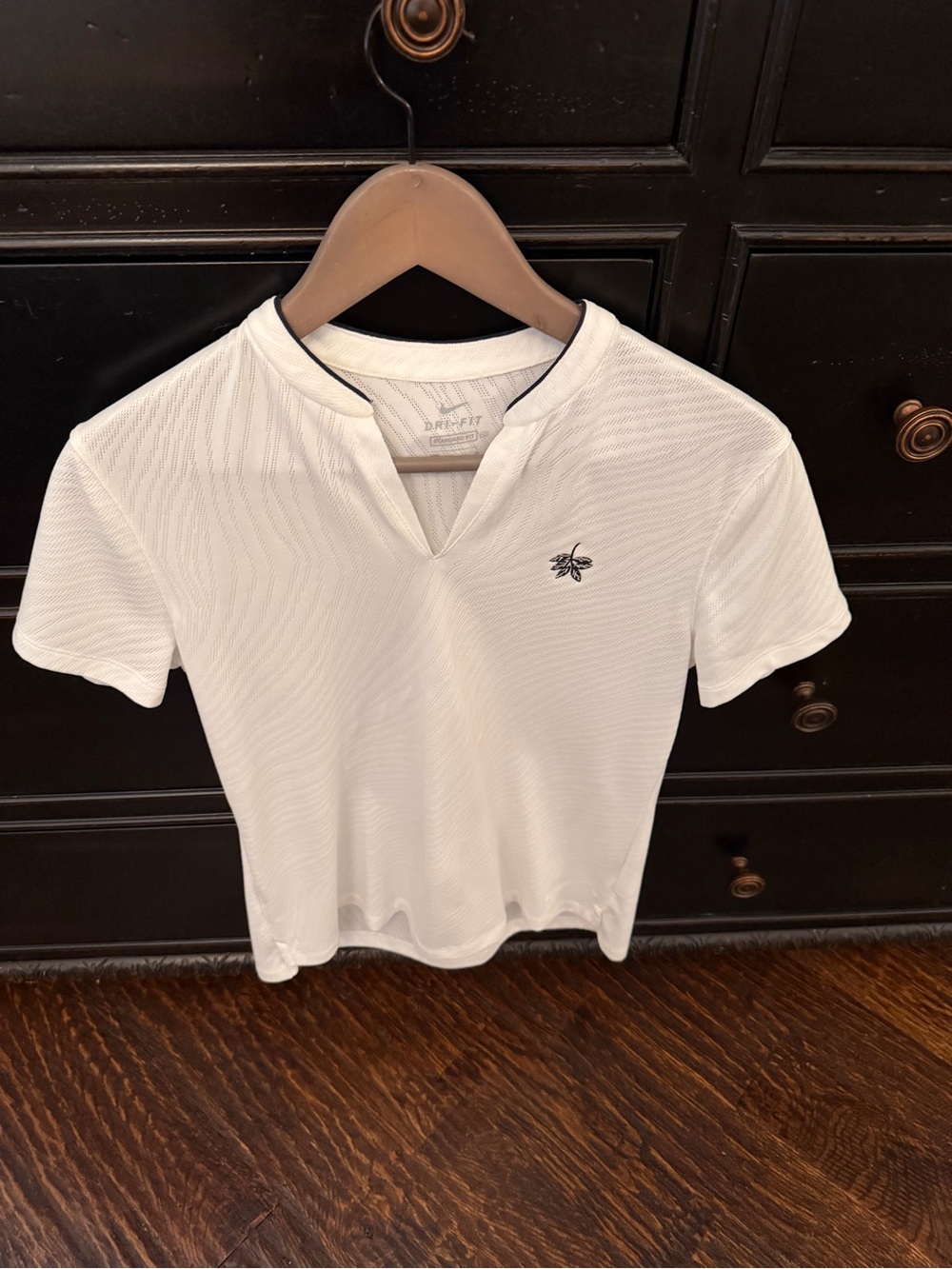 Nike White Short Sleeve V-Notch Performance Tee